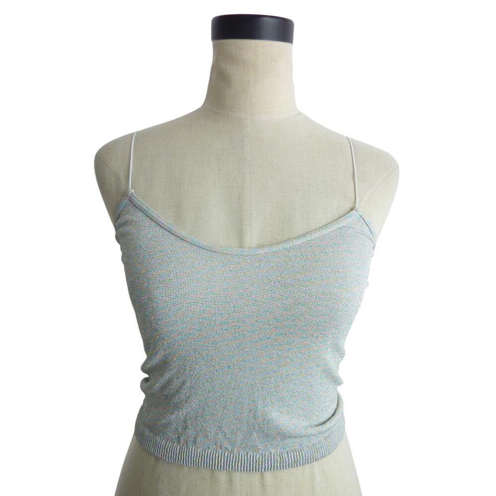 Free People Intimately Sparkle Skinny Strap Brami Top Pink Womens Size M/L NWOT